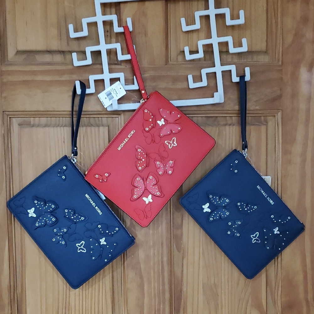 NWT Michael Kors Large Butterfly Clutches